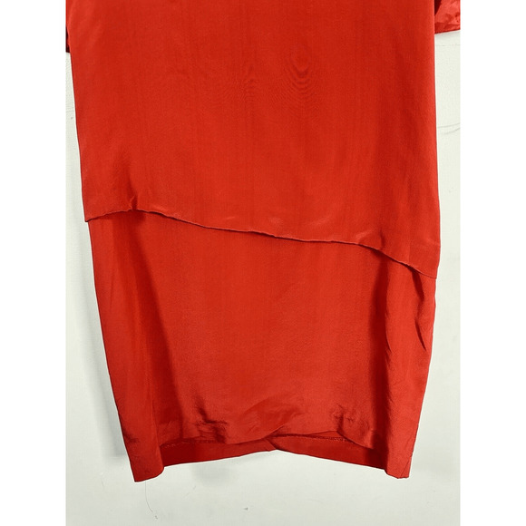 Maje Red Silk Dress Mini Sheathe Woman’s Medium EUC Holiday Chic Parisian Cherry - Picture 6 of 16